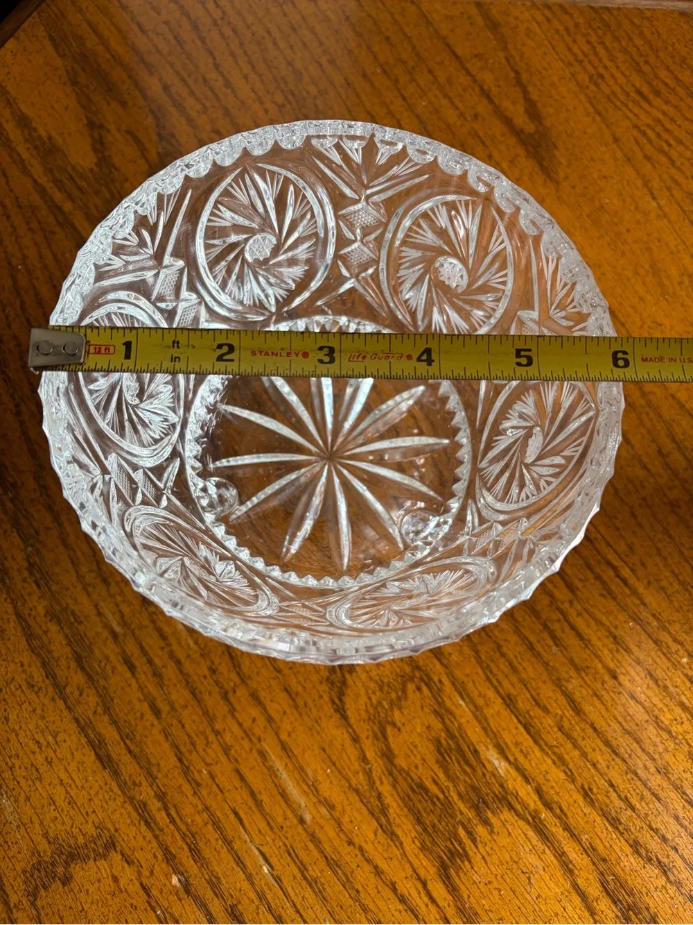 Clear Pressed Glass Footed Bowl - Crystal-Patterned Home Accent